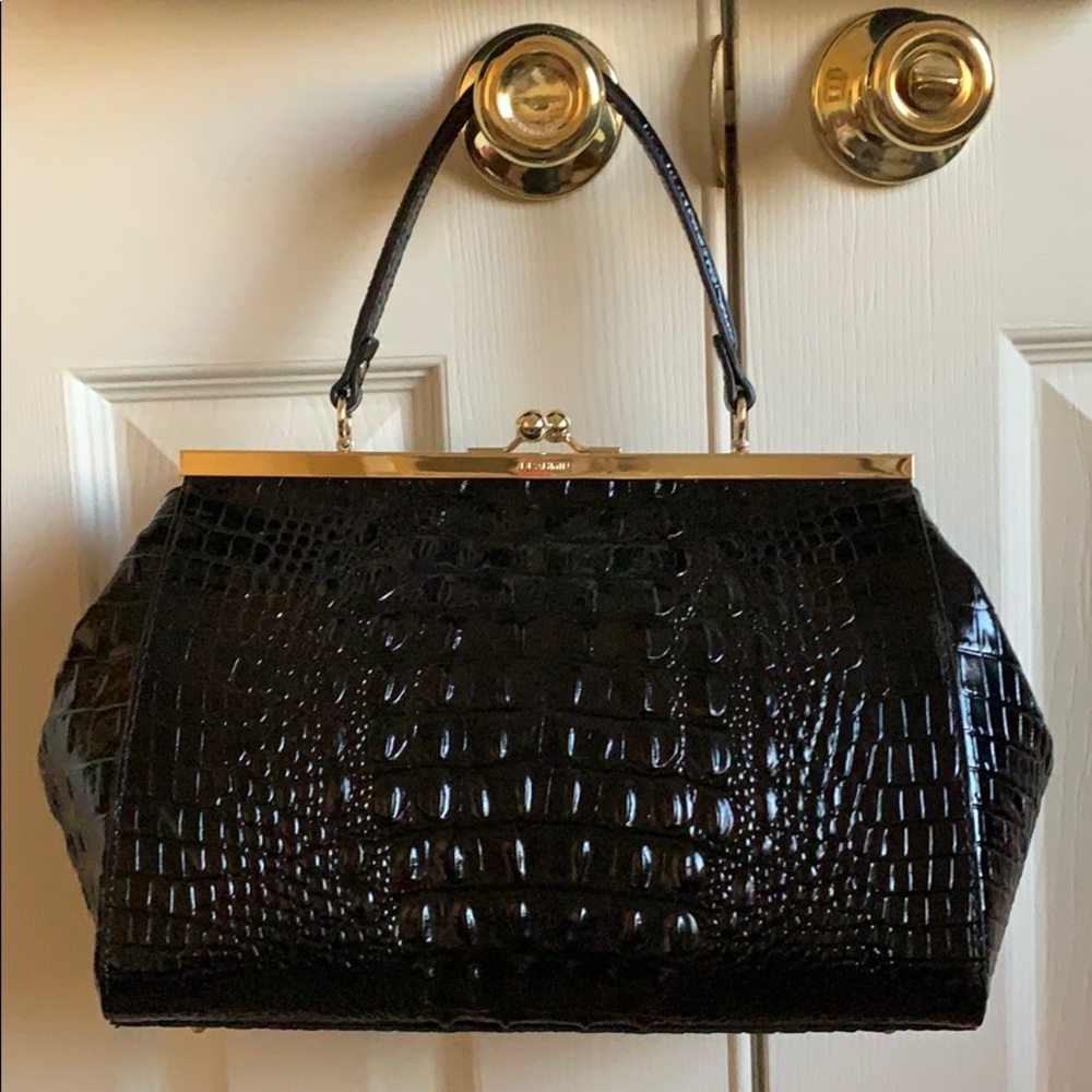 Brahmin Black Juliette Frame Bag